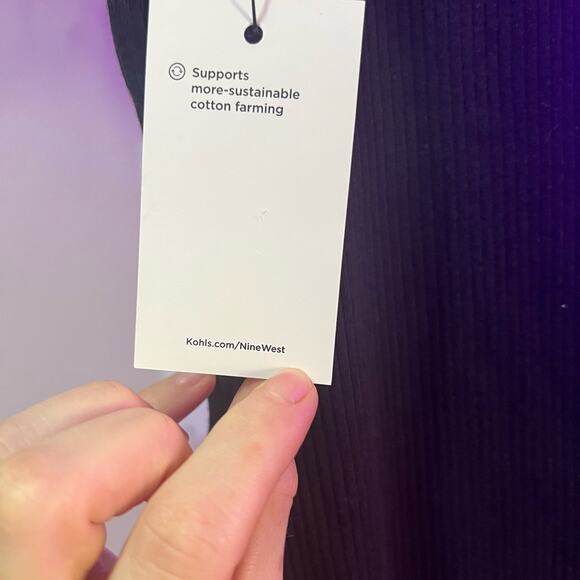 Nine West Ribbed Black Top - Picture 4 of 6